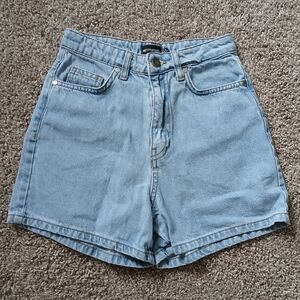 Pretty Little Thing Light Blue Denim High Waist Shorts | EUC Size 2